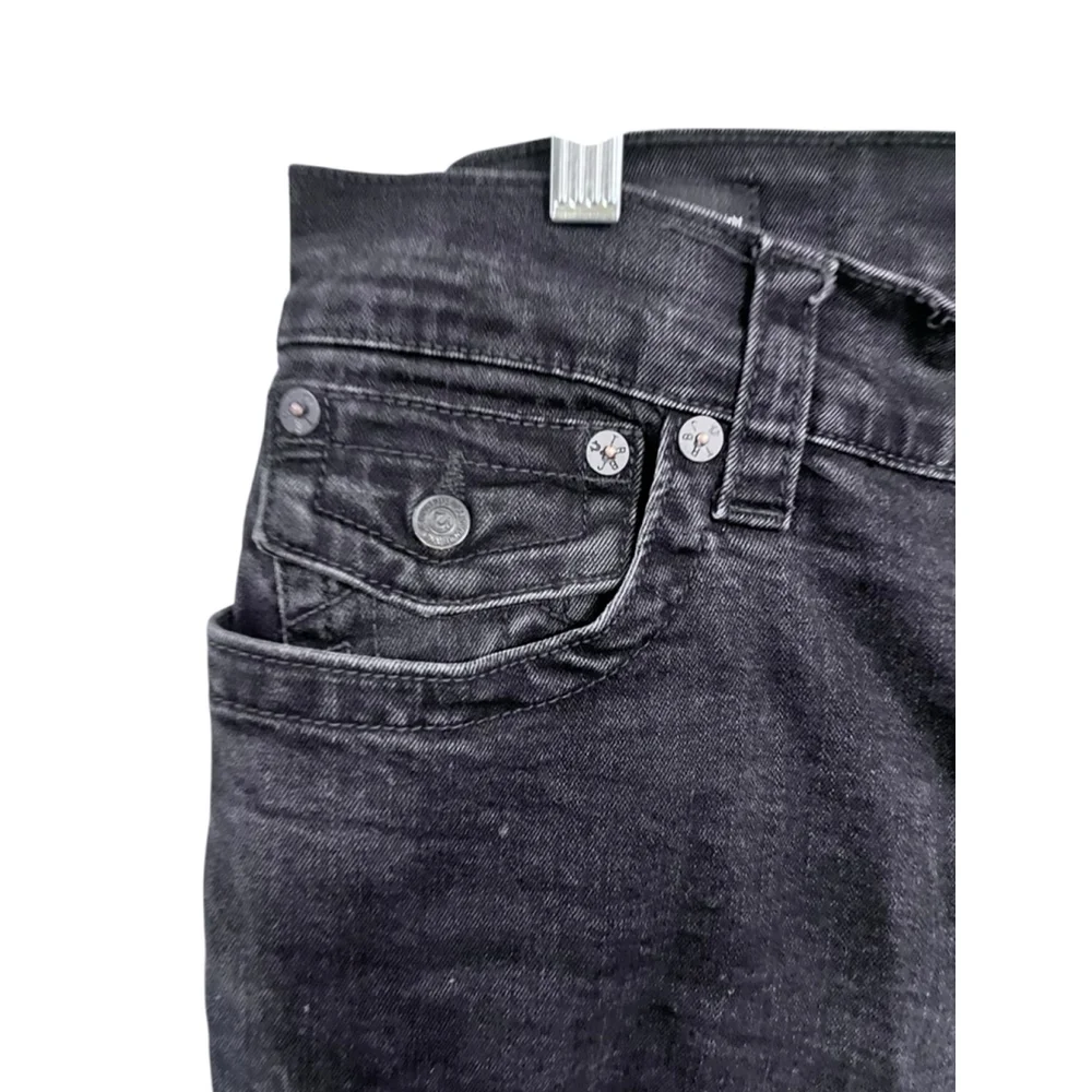 True Religion Ricky Straight Leg Flap Pocket Denim Jeans Size 32x31 Embroidered